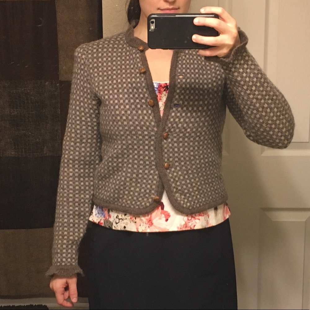 Kenneth Gordon 100% Wool Button Up Sweater